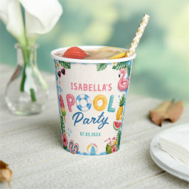Sommer-Poolparty-Geburtstag Pappbecher