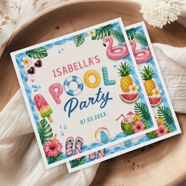 Sommer-Poolparty-Geburtstagsservietten Serviette (Von Creator hochgeladen)