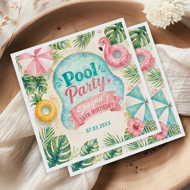 Sommer-Poolparty-Geburtstagsservietten Serviette (Von Creator hochgeladen)