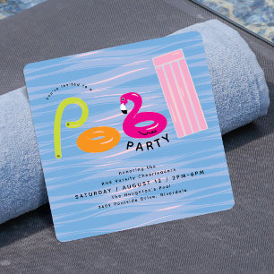 Sommer-Poolparty Hübsche Sommer-Pool-Schwimmhilf Einladung