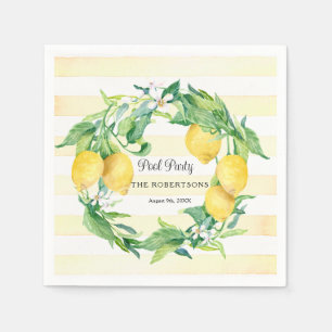 Sommer-Poolparty-Zitrus-Limonen-Kranz-Blüten-Blatt Serviette