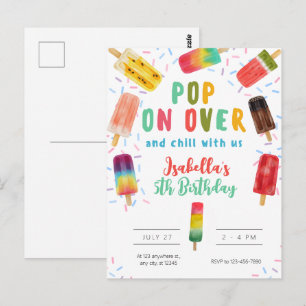 Sommer-Pop-Eis-Geburtstagsfeier Postkarte