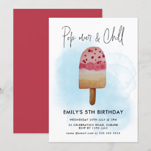 Sommer-Pop-Over-&-Chill-Popsicle-Party-Geburtstag Einladung