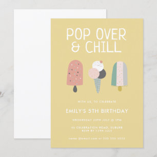 Sommer-Pop-Over- und Chill-Popsicle-Party-Geburtst Einladung