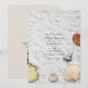 Sommer-QR-Code-RSVP-Strandhochzeit Einladung