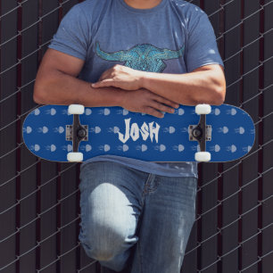 Sommer Quallen Blau Muster Name Skateboard