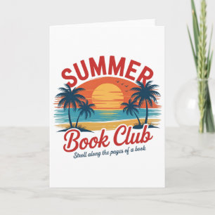 Sommer Retro Buchclub Lustiger Strandurlaub 1 Karte