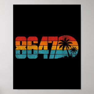 Sommer Retro Sonnenuntergang Vintage es Palmen Poster