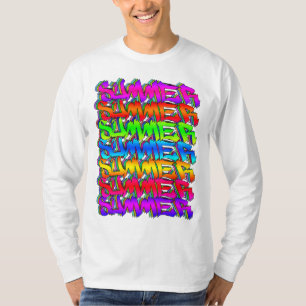 SOMMER-Retro-Vintag-Graffiti-Sommer farbenfroh T-Shirt