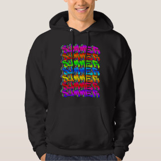 SOMMER-Retro-Vintage-Graffiti-Farbiger Sommer Hoodie