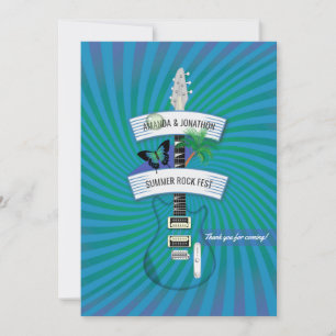 Sommer-Rock-Festival-Hochzeit Dankeskarte