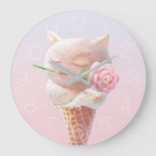 Sommer Rose Eiscreme Cone Große Uhr