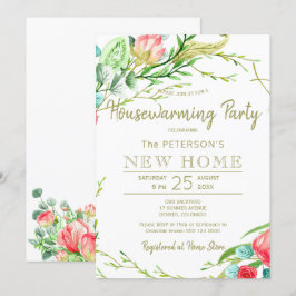 Sommer-Rose Garten elegantes neues Zuhause-Party Einladung
