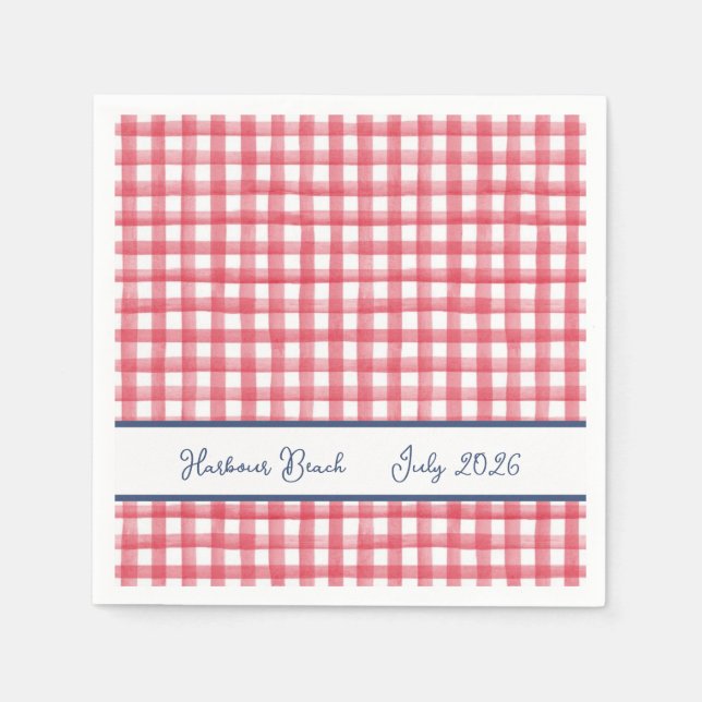 Sommer-Rot-Gingham, Kariert 4. Juli Serviette (Vorderseite)
