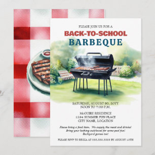 Sommer-Rückkehr-zur-Schule-BBQ-Party Einladung