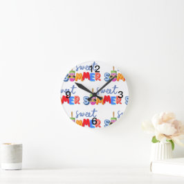 Sommer Runde Wanduhr