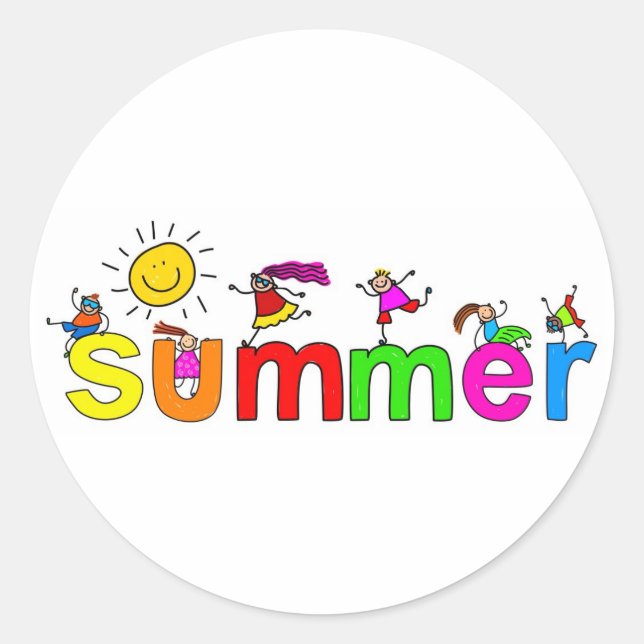 Sommer Runder Aufkleber (Vorderseite)