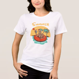 Sommer-Salz geleckte Erinnerungen Retro-Strand Ske Tri-Blend Shirt