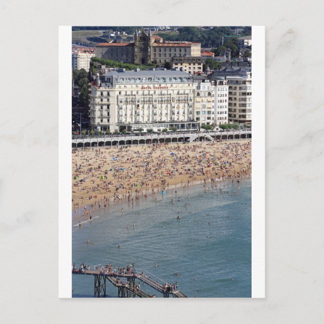 Sommer San Sebastian Strand Baskenland Postkarte (Vorderseite)