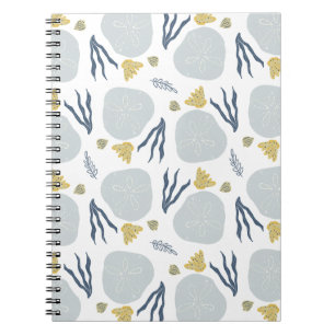 Sommer-Sand-Dollar-Muscheln Strandmuster Strand Notizblock