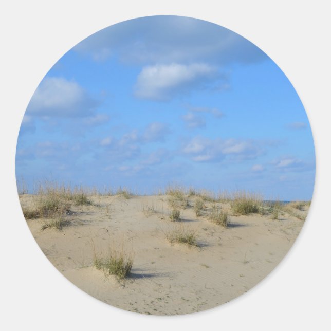 Sommer-Sanddünen-Strand-Aufkleber Runder Aufkleber (Vorderseite)