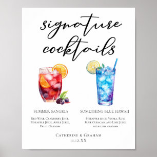 Sommer-Sangria-Blue-Hawaii-Signatur-Cocktails-Menü Poster