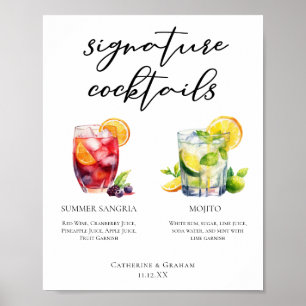 Sommer-Sangria-Mojito-Signature-Cocktails-Menü Poster