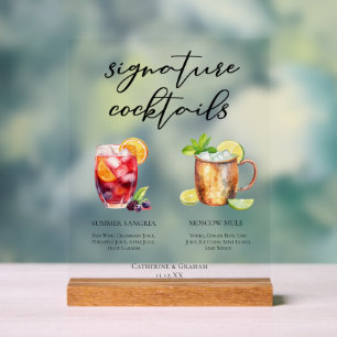 Sommer Sangria Moskau Maultier Signature-Cocktails Acrylschild