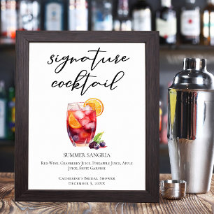 Sommer Sangria Signature Cocktail Gartenparty Poster