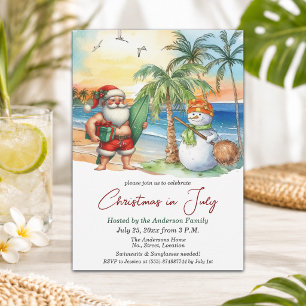 Sommer-Santa & Schneemann-Weihnachten im Juli  Einladung