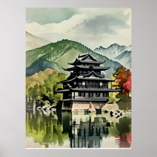 Sommer-Schloss am See Poster
