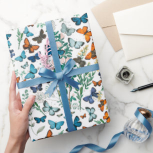 Sommer-Schmetterling-Blumen Geschenkpapier