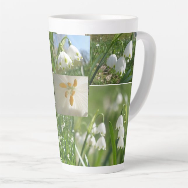 Sommer-Schneeflocken Collage Latte Tasse (Rechte Ecke)