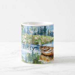 Sommer See Boot Blumen Gelassenheit Kaffeetasse