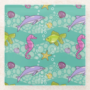 Sommer-Seemuster Glasuntersetzer