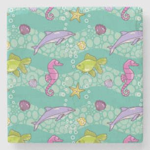 Sommer-Seemuster Steinuntersetzer