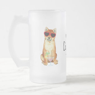 Sommer Shiba Inu Mattglas Bierglas