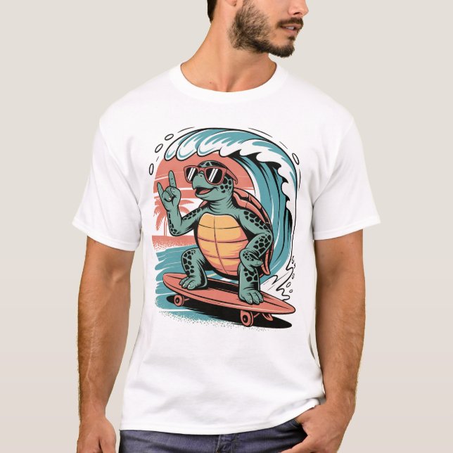 Sommer Shirt mit Skater Turtle (Vorderseite)
