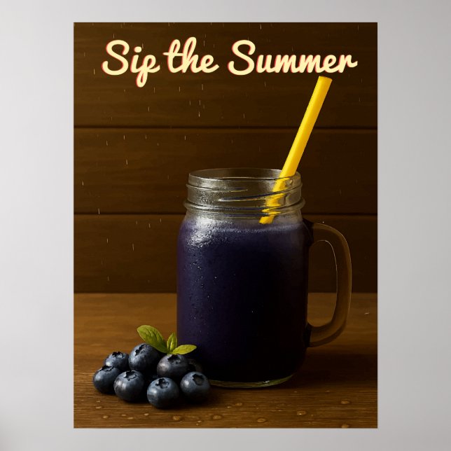 Sommer Sieben - Erfrischendes Blueberry Juice Post Poster (Vorne)