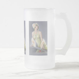 Sommer Sirene Frostierter Bierkrug Mattglas Bierglas