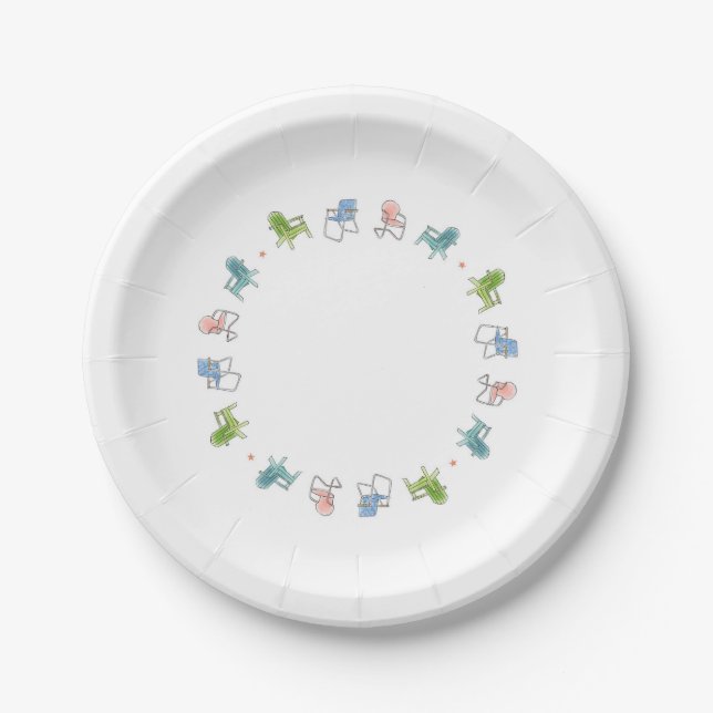 Sommer-Sitz-Spaß-Papierteller Pappteller (Vorderseite)