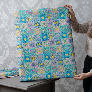 Sommer-Sizilianisch-Türkisfarben-Bunt-Azulejo-Amal Geschenkpapier