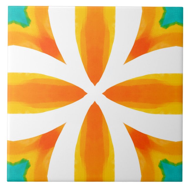 Sommer, sizilianische Fliesen, Majolika, Keramik F Fliese (Vorderseite)