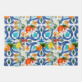 Sommer, sizilianische Fliesen, Majolika, Keramik F Geschirrtuch