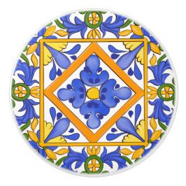 Sommer, sizilianische Fliesen, Majolika, mediterra Keramikknauf