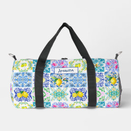 Sommer sizilianische Zitrusfrüchte Mittelmeer Azul Duffle Bag