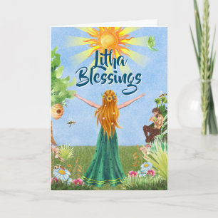 Sommer-Sonne-Litha-Sonnenwende-Wicca-Grußkarte Karte