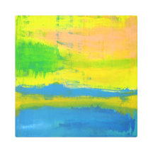 SOMMER, SONNE & SEE - Rosa Gelb Abstrakte Kunst