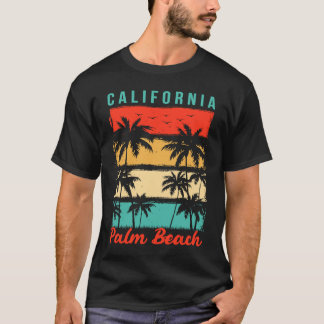 Sommer Sonne Strand Kalifornien USA Retro Palm Bea T-Shirt