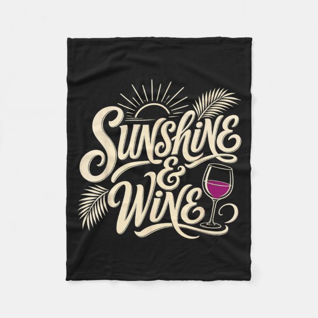 Sommer Sonne Und Wein Strandurlaub Trinker Fleecedecke (Vorderseite)